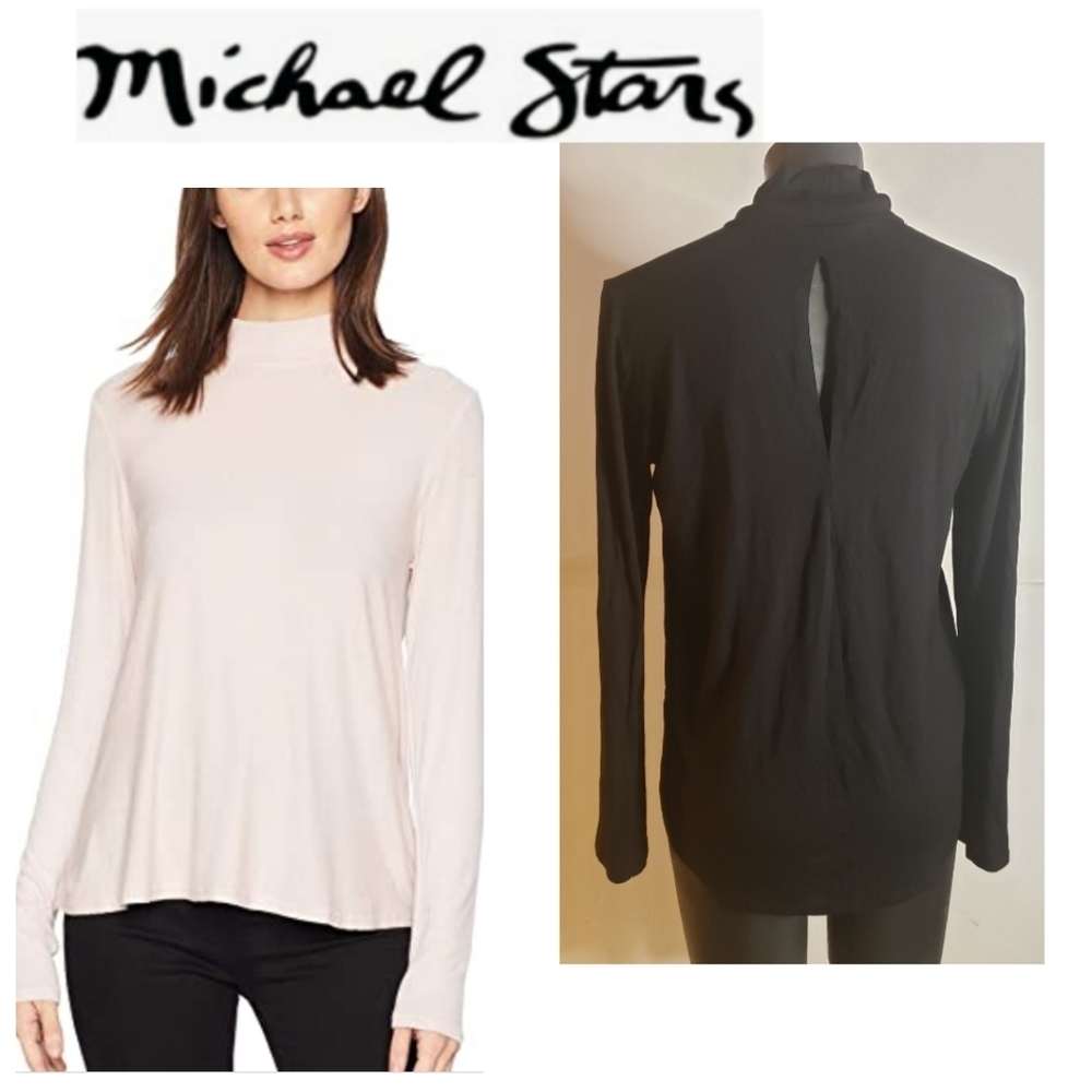 🥳Michael Stars mock neck key hole rear top. Xs